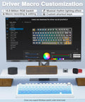 Rock Solid Gasket Mechanical Keyboard With Hot Swappable Switches And Wireless Bluetooth Dual Mode For A Tight Desk Setup featuring RGB customization on monitor.