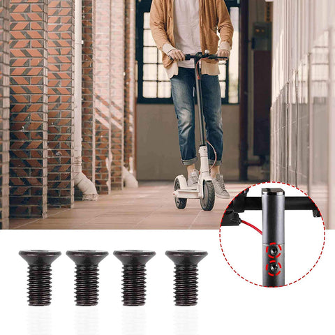 Rock Solid Electric Scooter Front Head Screw Kit With Hex Handles For M365 Models showing four black hex screws designed for e scooter assembly.