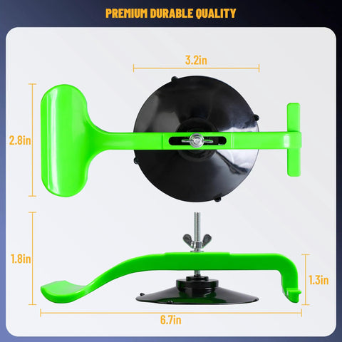Heavy Duty Suction Cup Clamp Set For Car Convertibles And Windshields, 6 Pack Glass Repair Kit with sponge pad, green clamp side view