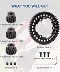 Hardened Steel Mod 1 Gear Set 54T Spur Gear And 5mm 14T 15T 16T Pinions For Traxxas XRT XMAXX RC Car Upgrade Kit components displayed