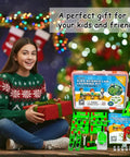 Girl with Hands On Electricity And Magnetism Science Kit For Middle School And High School Students, holding gift.
