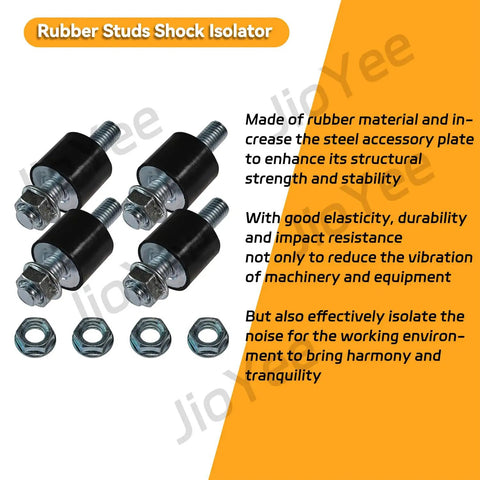 Heavy Duty M10 30X25mm Rubber Shock Isolator Mounts Anti Vibration Kit For Heat And Water Pumps Air Compressors Diesel Generators Garage Motors DIY Engine Builds 4 Piece Set captures a set of rubber isolation mounts with steel washers.