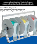 Portable Wire Spool Rack For Multiple Axle Cables, Heavy Duty Wire Dispenser with aluminum and steel frame, four spools visible