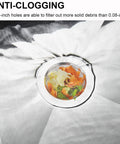 Four Pack Stainless Steel Kitchen Sink Strainers, 4.5 Inch Wide Rim, Rustproof Drain Strainers in sink with food debris