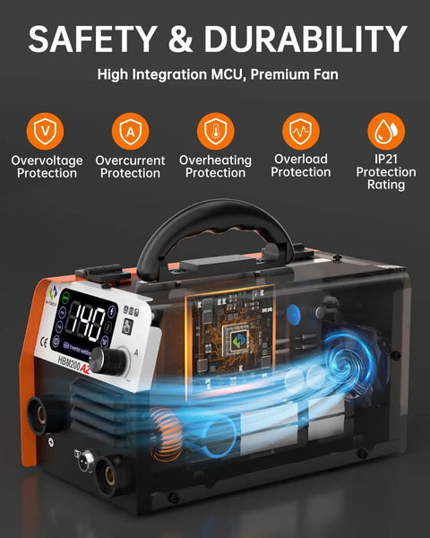 3 In 1 MIG Welder 110V Flux Core TIG Lift Stick Gasless Wire Welding Kit with handheld gun, IGBT inverter, LED display
