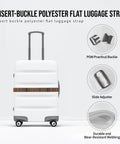 Stylish Steampunk Gears Luggage Strap With Adjustable Buckle Fits 20 To 32 Inch Bags For Secure Travel And Quick Release Easy Setup on white suitcase.