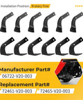 Left Right Rotary Tine Kit For Honda Tillers FRC800K1 FRC800 Replacement Part 06722 V20 003 shown with tines and part numbers