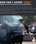 Outdoor grilling scene with digital thermometer, showing ThermoPro meat thermometer usage for accuracy.