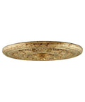 Side view of Vintage Gold Leaf Ceiling Medallion With Dope Gilded Accents Hand Applied Finish 22.5 Inch Diameter Adjustable Center