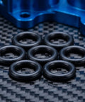 Close-up of black rubber O-rings from 20-Piece Hydraulic Jack O-Ring Kit Rubber Seals For Bottle Jacks And Floor Jacks 0.7 Inch OD 0.5 Inch Lift