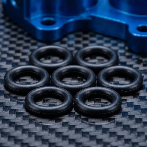 Close-up of black rubber O-rings from 20-Piece Hydraulic Jack O-Ring Kit Rubber Seals For Bottle Jacks And Floor Jacks 0.7 Inch OD 0.5 Inch Lift