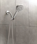 High Pressure Chrome Shower Head With Handheld Sprayer, 8 Spray Settings, No Fuss Durable Multi Function Rainfall Massage Spray, mounted