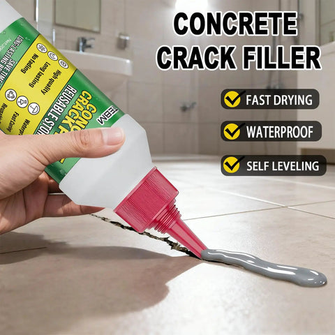 Heavy Hitter Concrete Crack Filler Water Based Sealer applied to a crack in tile, showcasing ease of use and smooth application.