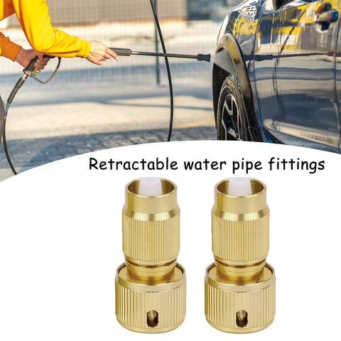 Durable Aluminum Hose Connectors Fix Leaks Fast. Expandable Water Fitting Repair Kit For Garden Faucets And Car Washing. Two Piece Set Saves Money On New Hoses. Perfect Upgrade For Outdoor Plumbing Jobs. brass hose connectors set for car wash
