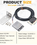 Photoelectric Sensor Kit 12-24V DC Pro Grade Specular Reflection Detects Objects With 2M Range NPN NO NC Outputs 3 Line