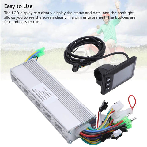 Low Noise Quiet Running 24V 36V 48V Brushless Motor Controller With LCD Display For Ebike Conversion Kit Dual Drive Braking