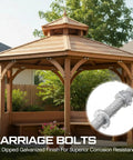 Three Eighths Inch By Three And A Half Inch Carriage Bolt Kit With Beefy Heavy Duty Build Includes 30 Carriage Bolts 30 Flat Washers And 30 Hex Nuts For Exterior Decks Gazebos Pergolas And Other Tough Outdoor Projects. Hot dipped galvanized carriage bolt on a gazebo