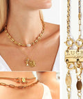 Layering Necklace Clasp That Keeps Your Chains From Tangling, Magnetic Connector In 18K Gold And Silver Tone, Easy On Off