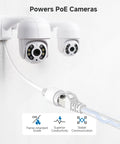 10Gbps Snagless Shielded Cat6a Ethernet Cable 10ft White Built For Lightning Fast Home Office Networks powering PoE cameras