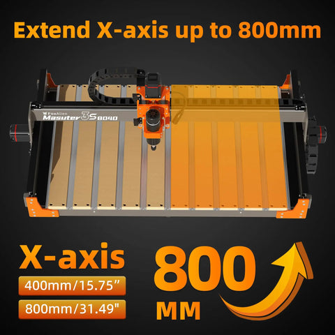 X Axis Extension Kit For Masuter 3S CNC Router 32 Inch Upgrade With 8040 Profiles T Slot Hybrid Spoilboard Base Frame