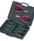 8 Piece Electronics Tool Set With Foam Lined Case Includes 2 Electronics Pliers And 6 Screwdrivers Shock Resistant Plastic Box