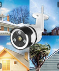Outdoor Security Camera With WiFi Bullet 1080P HD Two Way Audio IP66 Waterproof FHD Night Vision Motion Detection house view