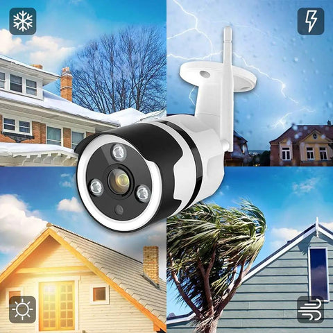Outdoor Security Camera With WiFi Bullet 1080P HD Two Way Audio IP66 Waterproof FHD Night Vision Motion Detection house view