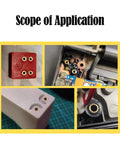 Copper Knurled Threaded Inserts M1 to M8 heat molded into 3D printed and electronic parts showcasing application scope