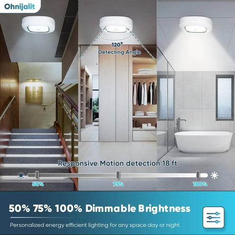 Motion Sensor Ceiling Lights Battery Powered Easy Install Indoor Motion Activated LED Ceiling Lights for versatile use