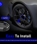 Set Of Four Matte Black Wheel Center Hub Caps Heavy Duty Abs Snap In Rim Covers Universal Fit for easy installation on a wheel hub.