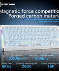 Compact 60 Percent Wired Mechanical Gaming Keyboard Featuring Magnetic Rapid Trigger Switches And Dope 8K Polling Rate With White Carbon Fiber Top Plate And Crisp Rgb Lighting For Your Badass Setup.