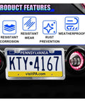 Stainless Steel License Plate Frames Two Pack With Screws And Caps Rust Proof Car Tag Frame Protector Cover on car