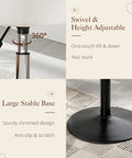 Adjustable Vanity Stool With 360 Degree Swivel White Faux Leather Makeup Chair For Home Studio leg detail and base design