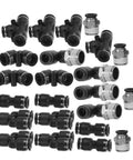 Heavy Duty 8mm Tube Pneu Air Hose Connector With 3/8 Inch Npt Male Thread And Push-To-Connect Fittings Kit Featuring Nickel Plated Copper Plus Durable Plastic For Secure Fast Installation Of Pneumatic Systems, assorted pneumatic fittings set