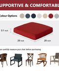 20 X 20 Outdoor Chair Cushions Set Of 2 With 30D High Resilience Foam, 3.1 inch thickness, color options, compatible with various chairs