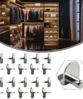Heavy Duty L Shaped Shelf Support Pegs 20 Pack 5mm Zinc Alloy Cabinet Bracket Pins in Silver for closet shelving
