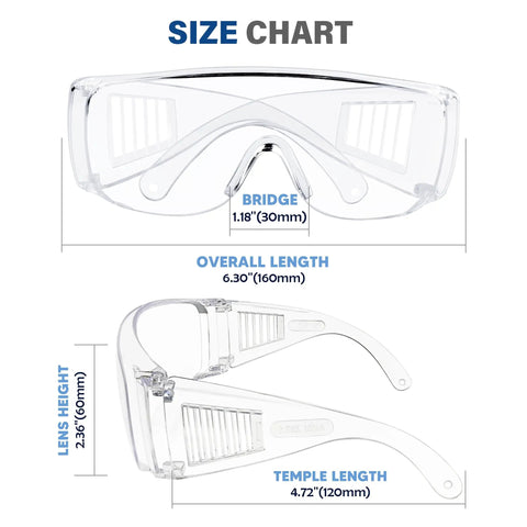 Heavy Duty Safety Glasses Over Glasses 12 Pack Ansi Z87 1 Clear Lens Scratch Proof Goggles Fit Prescription Specs Men Women Construction Shop Floor Go To Gear