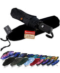 Compact Auto Travel Umbrella With Windproof Aluminum Frame Eight Fiberglass Ribs Inverted Flip Design UV Sun Protection