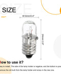 Hella Bright E10 Screw Base Miniature Bulbs 24 Volts 2 Watts Warm Yellow Lamp Replacement For Flashlights Circuit Boards And Indicator Lights 10 Pack Set, size 24mm glass dome bulb.