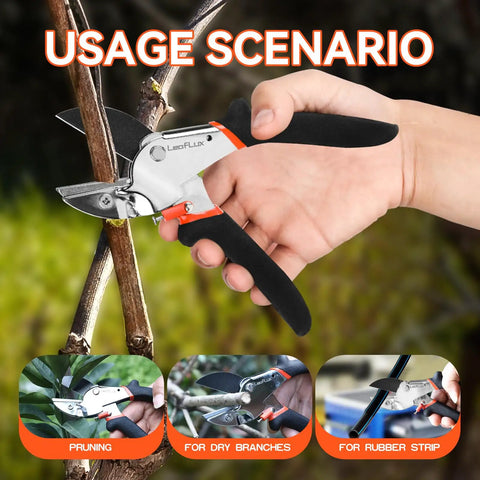 8-Inch Heavy-Duty Anvil Pruning Shears With Anti-Rust SK-5 Blades in hand, used for pruning dry stems in garden