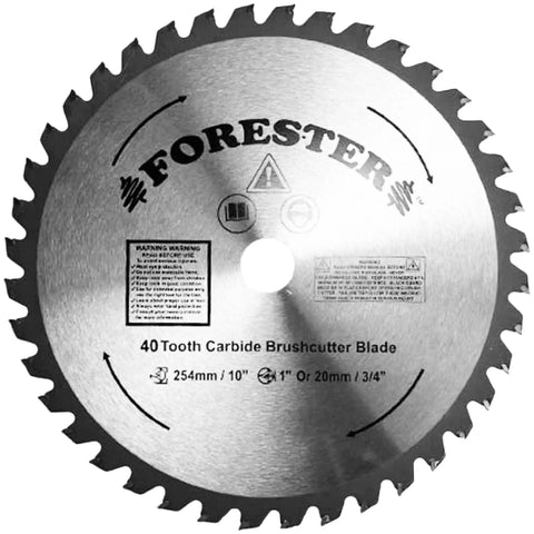 Carbide Tip Brush Cutter Blade 10 Inch 40 Teeth For Straight Shaft Trimmers Fits Most Models With 1 Inch Arbor And 20mm Bushing