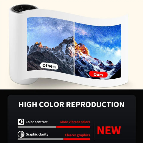 Comparison of color clarity showing DTF Transfer Film A4 100 Sheets Double Sided Matte Premium DTF Paper For Dark Fabrics And Color T Shirts