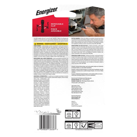 Back packaging of a Heavy Duty Tactical LED Flashlight For EDC, Camping And Emergencies, showing instructions and details.