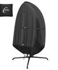 Waterproof Outdoor Egg Chair Cover For Hanging Swing Upgraded 500D Oxford Windproof And UV Protected, black cover on chair