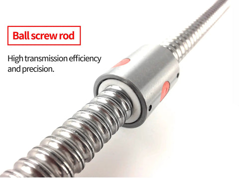 Close-up of 1605 ball screw from 400mm Travel CNC Linear Stage Actuator With 1605 Ball Screw Double Optical Axis Rails Nema23 Stepper Motor Pro.