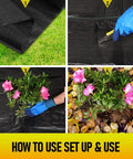 Installation process of Heavy Duty Weed Barrier Landscape Fabric 3ft By 100ft Ground Cover For Gardening And Farming 3.2oz Permeable Black Polypropylene Cloth Professional Grade Weed Control Easy Install