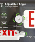 4 Pack Red Exit Sign With Emergency Lights And Battery Backed Led Adjustable Head for hard wired commercial use