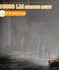 Rechargeable Solar Powered 120W LED Work Light With 144 LEDs And 10000 Lumen Output illuminating construction site