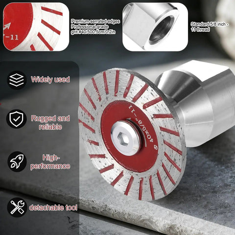 10 Piece Angle Grinder Diamond Saw Blades Set For Top Shelf Cutting On Granite Concrete Tile And Porcelain Includes Heavy Duty Aluminum Flange And Quick Swap Hardware For Zero Sweat Finishing Work, premium serrated edge blade.