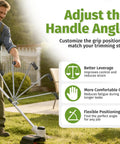 Man adjusts Weed Eater Handle With Shoulder Strap For Back Saving Comfort, Ergonomic Weedeater Handle Extension